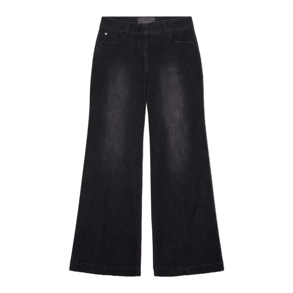Elena Mirò Stijlvolle Broek met 100% Samenstelling Black Dames