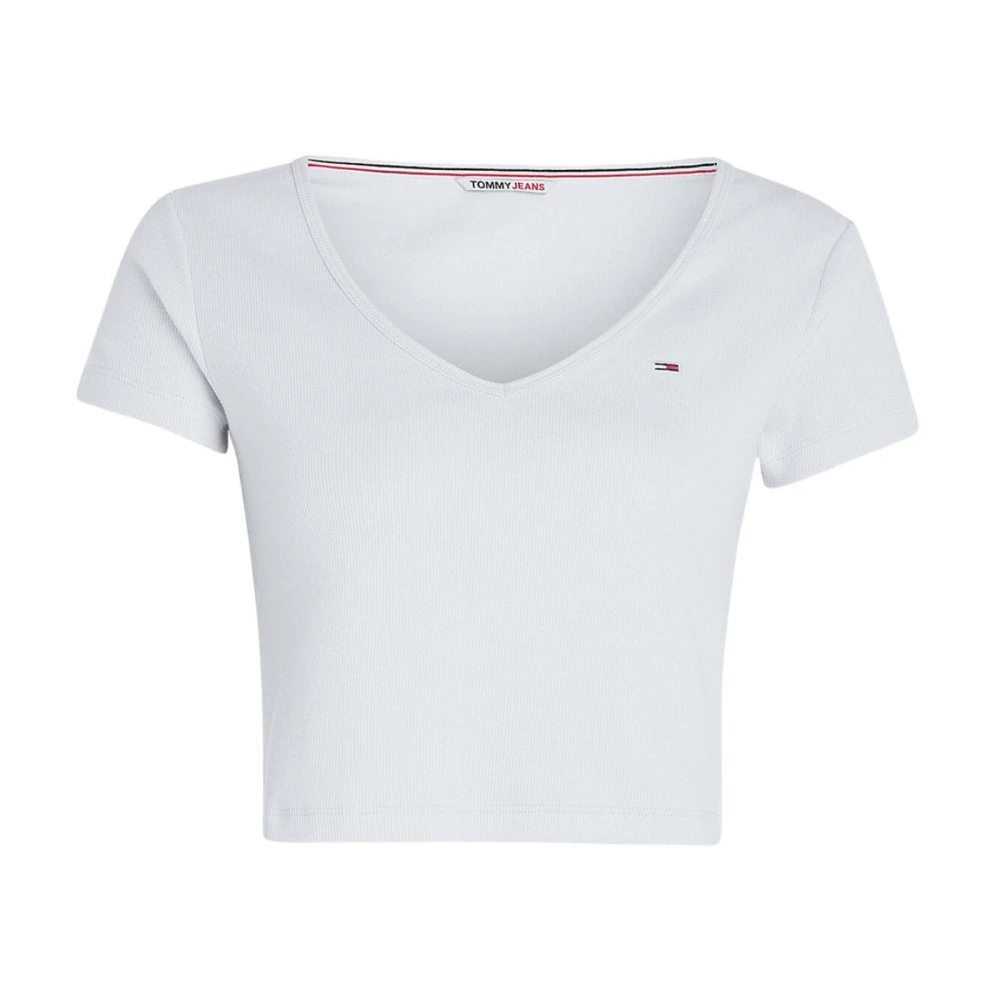 Tommy Jeans Witte Top met Geborduurd Logo White Dames