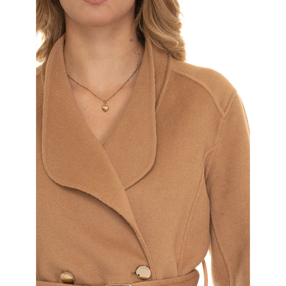 Liu Jo Gebelte wollen jas met logodetail Brown Dames