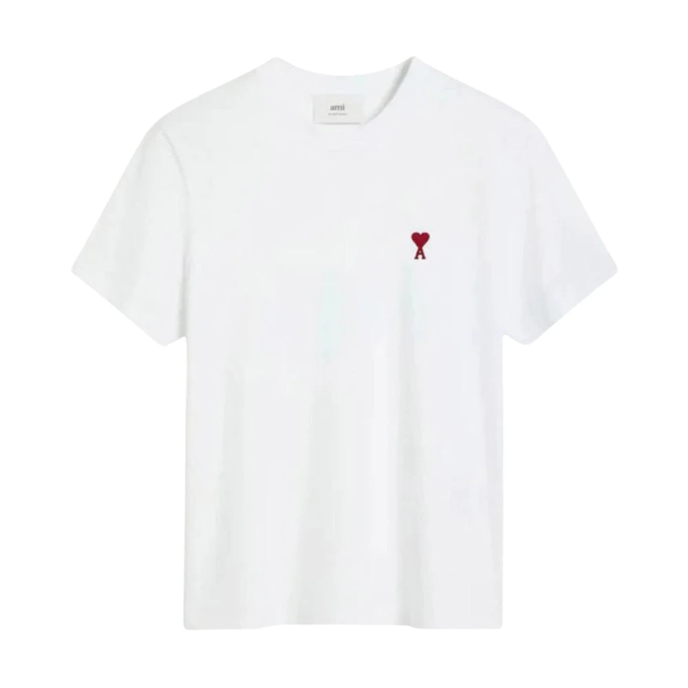 Ami Paris Donna Bianco - T-Shirt Con Logo Iconico E Scollo A Costine - Tops - Xl - Immagine 5