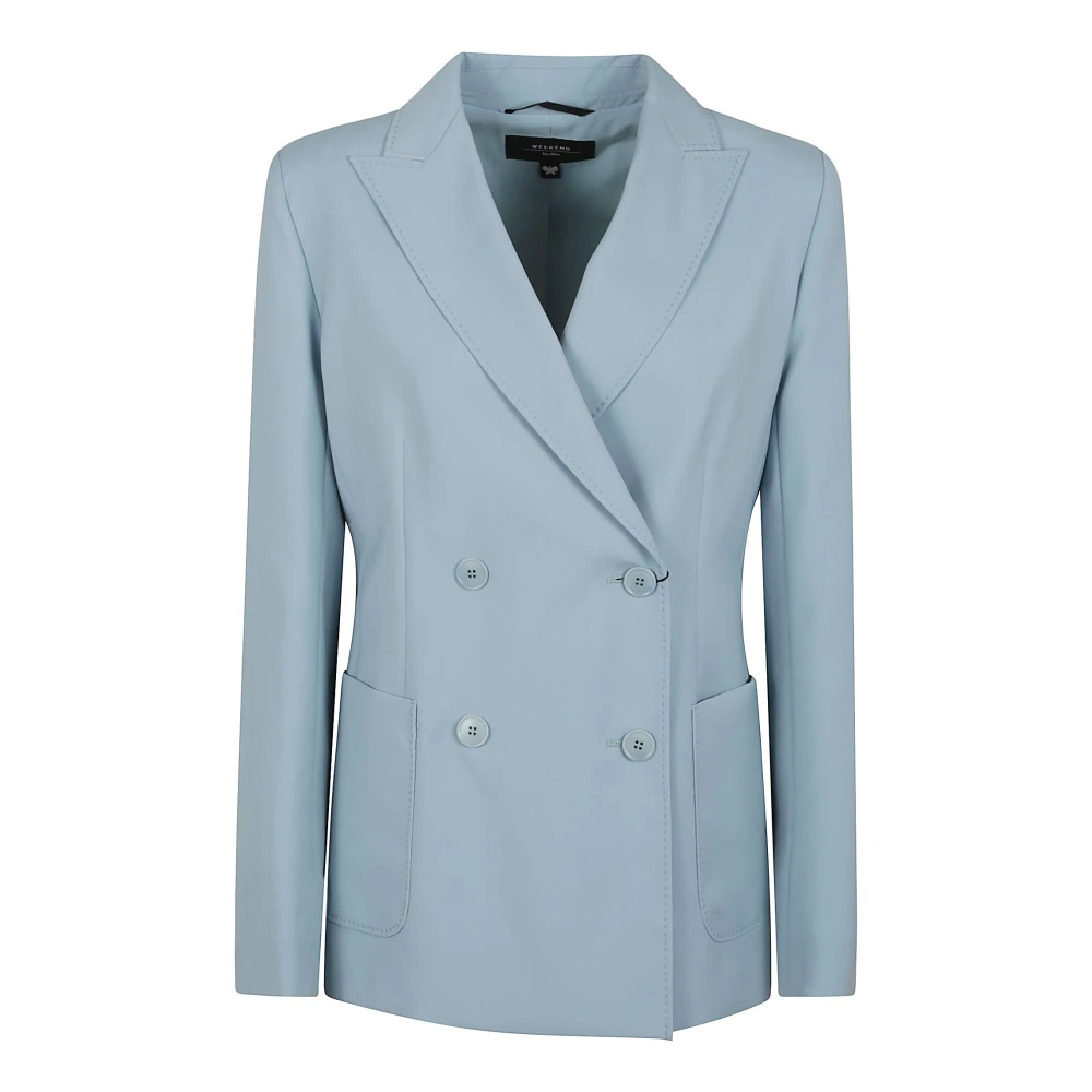 Max Mara Weekend Groene Double-Breasted Wollen Jas Green Dames