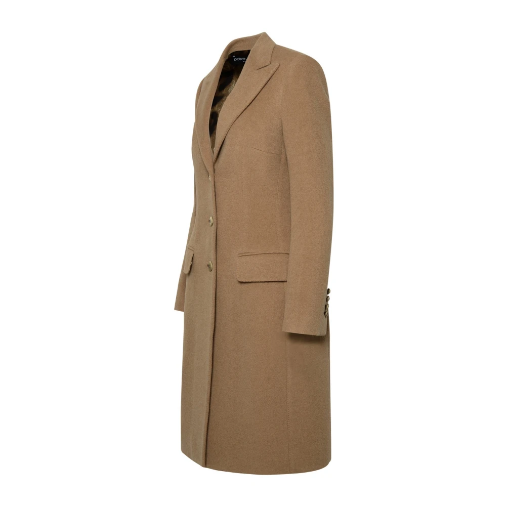 Dolce & Gabbana Getailleerde Beige Kamelenjas Beige Dames