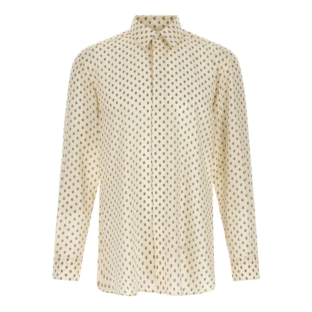 Tom Ford Men's Beige Casual Shirts, Xl, Crepe De Chine Paisley Print Fluid Fit Shirt