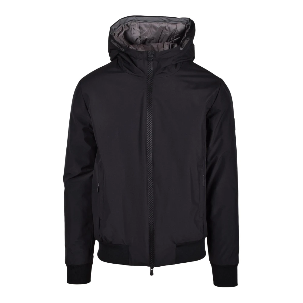 People of Shibuya Stijlvolle polyester buitenkleding jas Black Heren