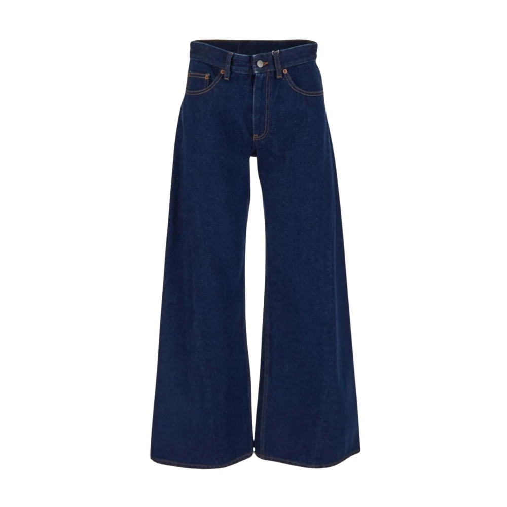 MM6 Maison Margiela Blauwe Wide Leg Jeans met zijzakken Blue Dames