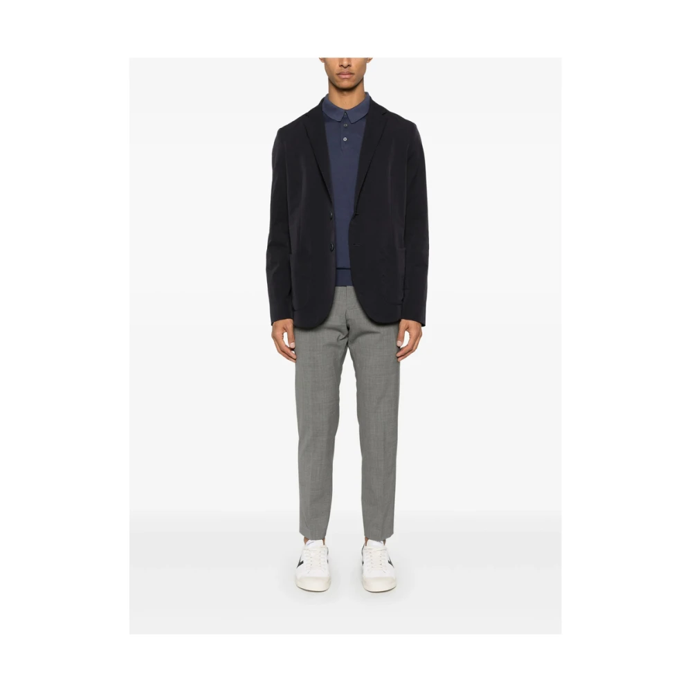 Fedeli Navy Blue Button-Up Sweater Blue Heren
