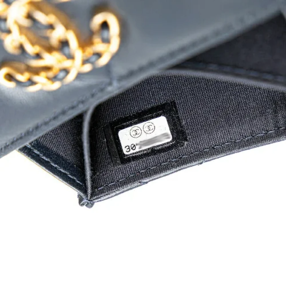 Chanel Vintage Pre-owned Leather chanel-bags Blue Dames