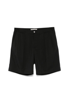 black-buttoned-shorts-with-elastic-waistband