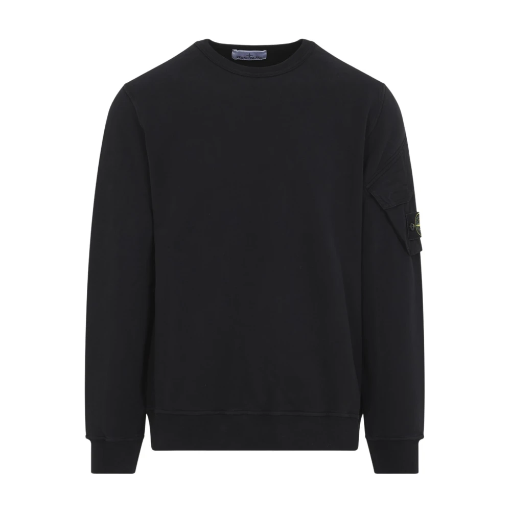 Stone Island Black Cotton Sweatshirt - Male - Sweatshirts - Xl - Sweatshirts & Hoodies