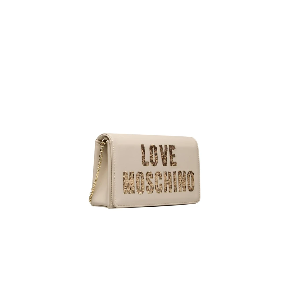 Love Moschino Crossbody tassen met kettingsluiting Beige Dames