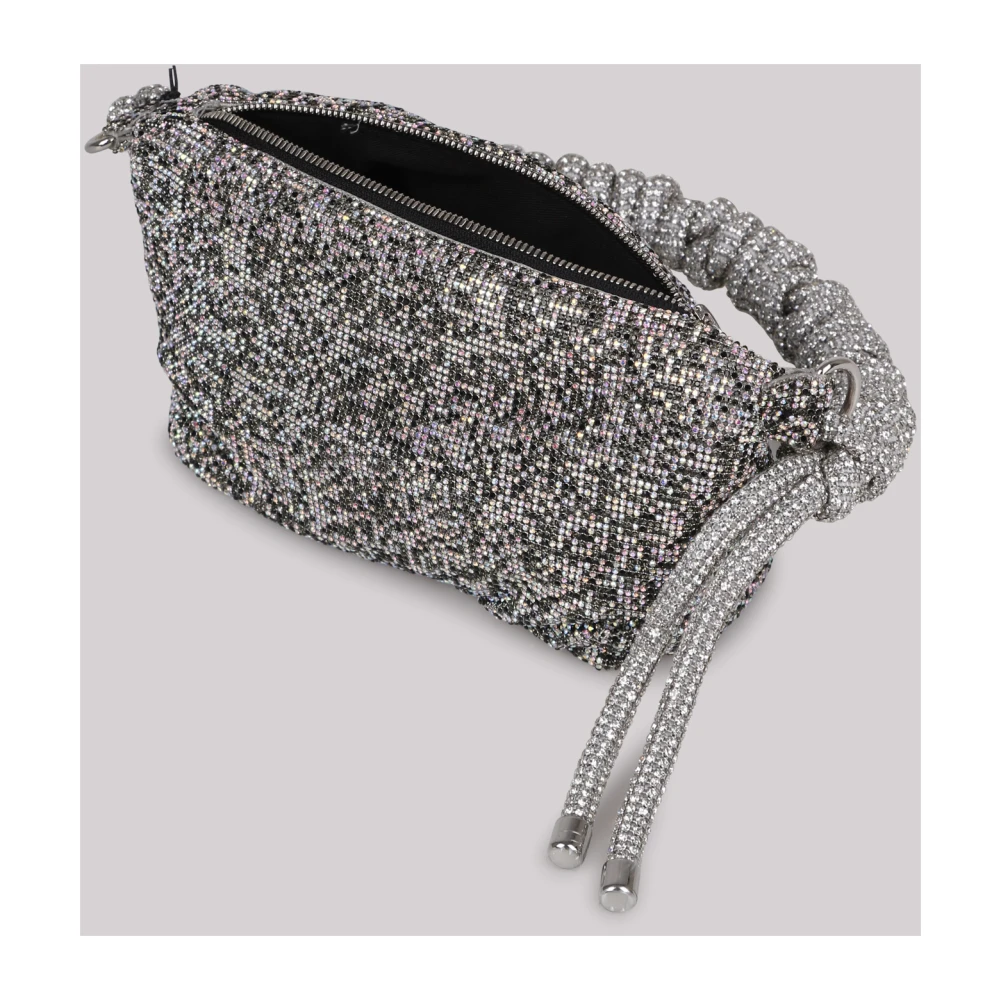 Kara Kristal Mesh Schoudertas Black Dames