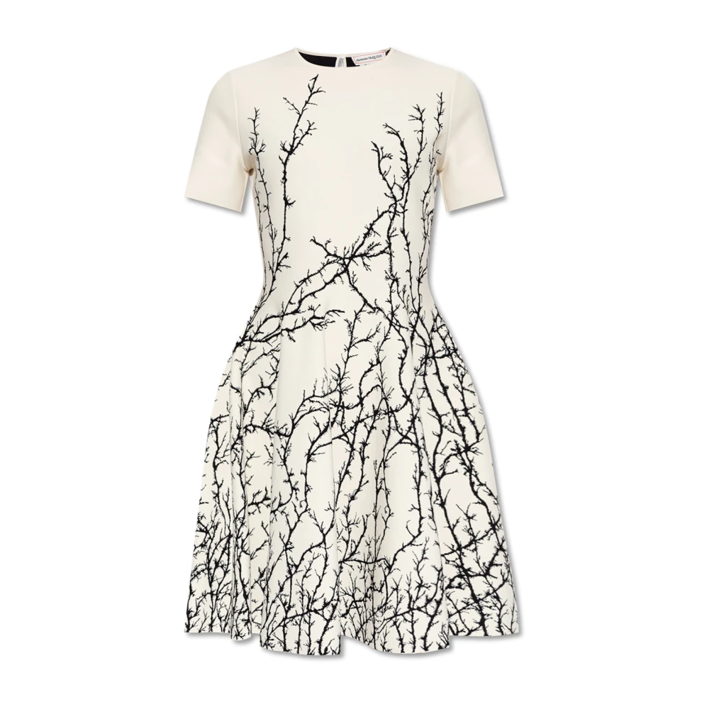 Alexander mcqueen Jurk met decoratief patroon Beige Dames