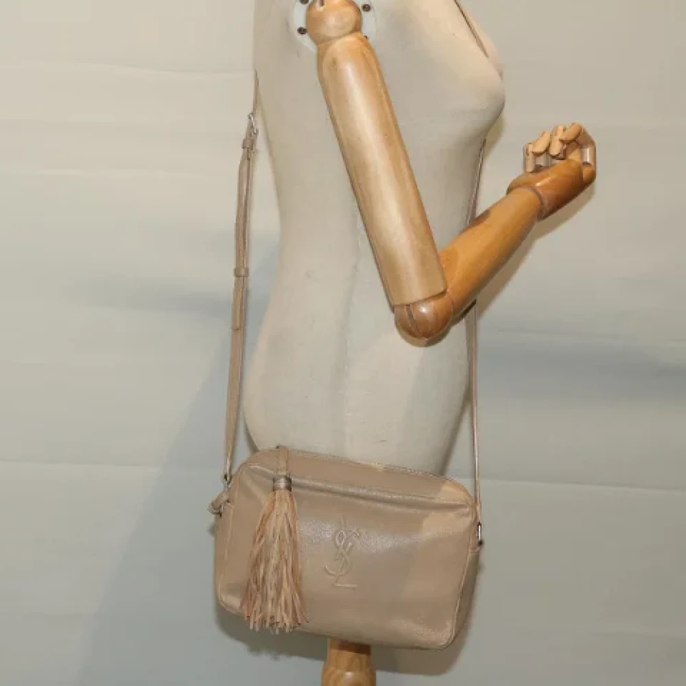 Yves Saint Laurent Vintage Pre-owned Leather shoulder-bags Beige Dames
