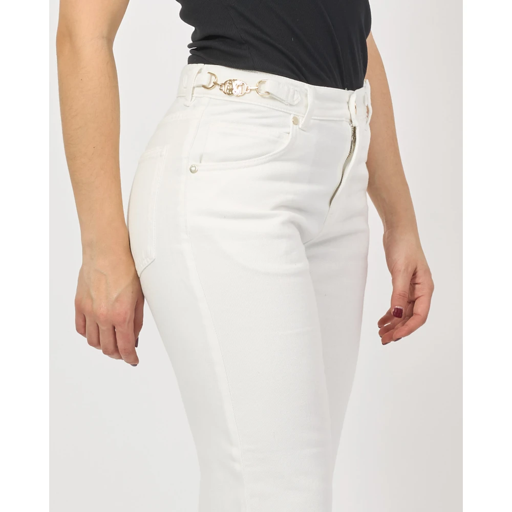 Gaëlle Paris Witte Broek met Gouden Taille Accessoire White Dames