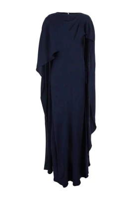 Klänning med drapering och cape