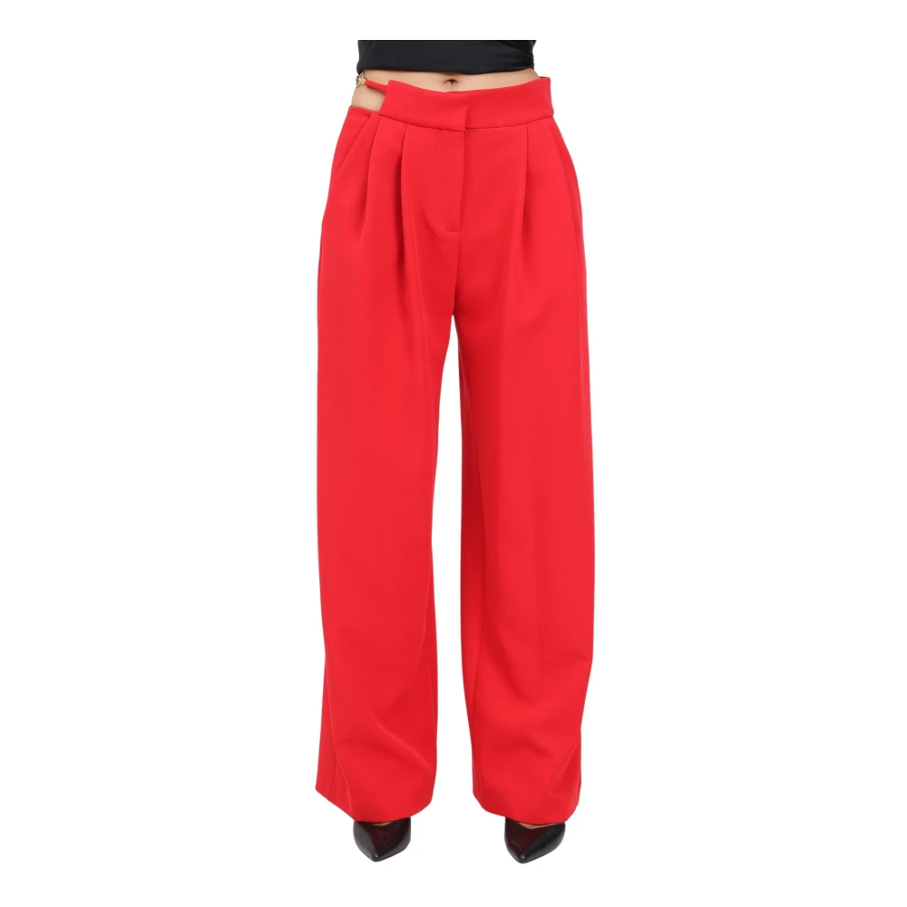 Just Cavalli Elegante Rode Flared Broek met Uitsnede Red Dames