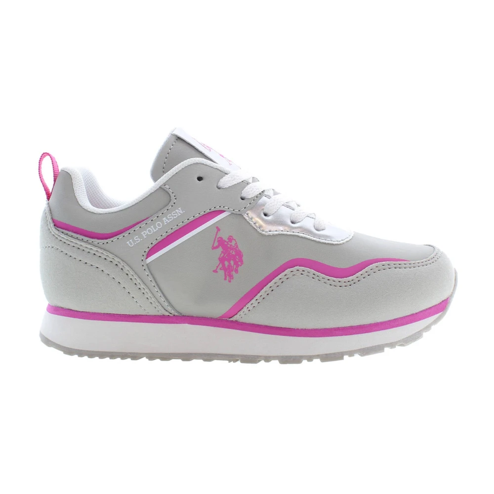 U.s. Polo Assn. Girls Gray Kids Sneakers, 28 Eu, Shoes