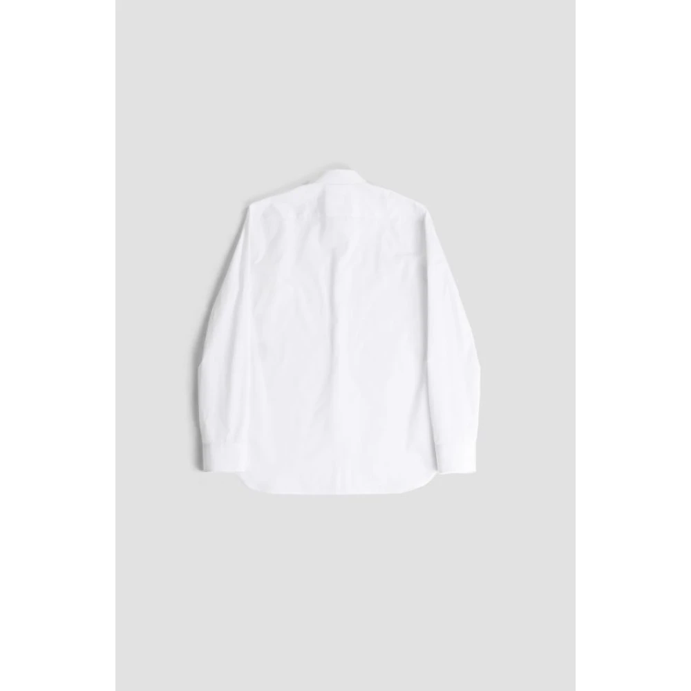 Jil Sander Witte Katoenen Popeline Overhemd White Heren