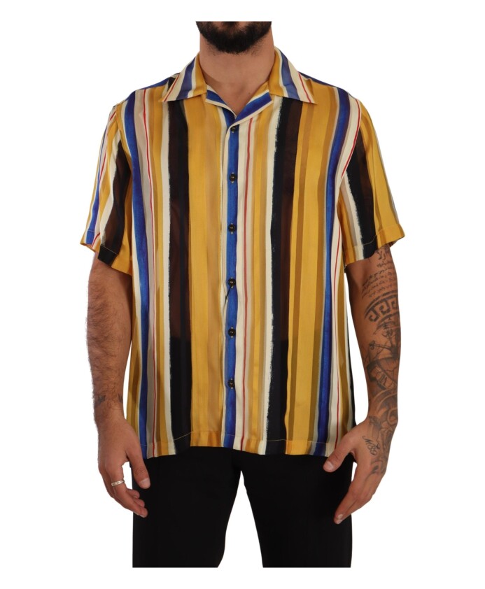 yellow-striped-silk-blend-mens-shirt