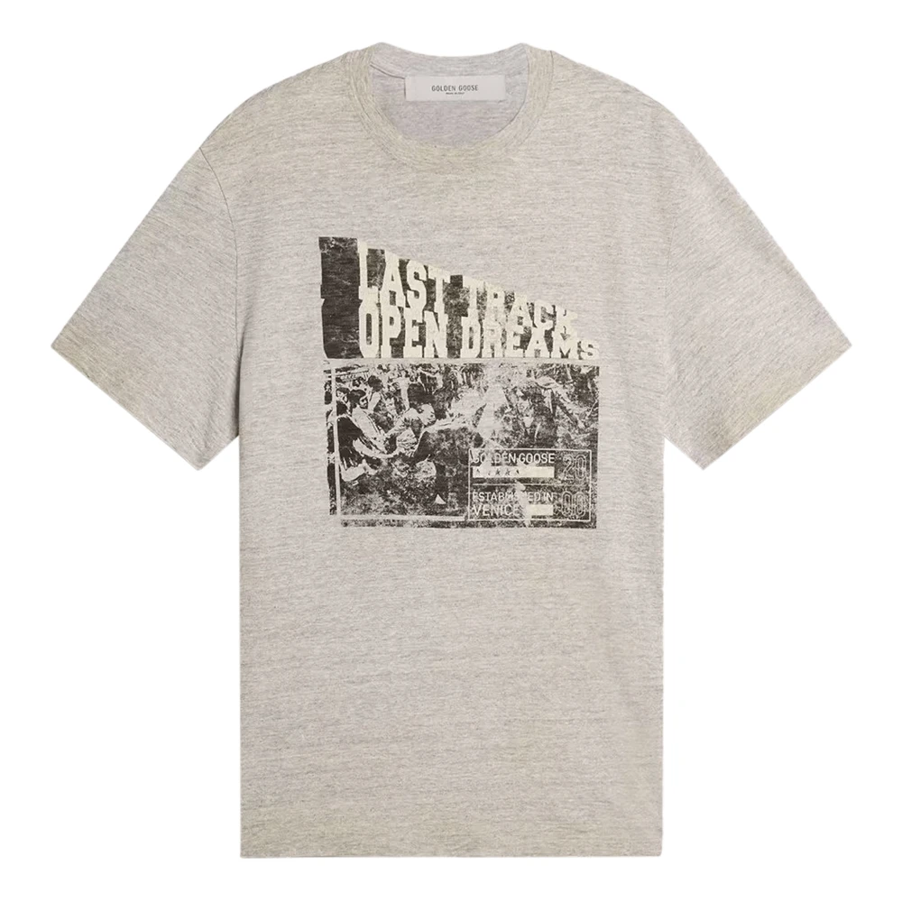 Golden Goose Men's Gray Vintage Journey T-Shirt Grey - T-Shirts - L - Tops