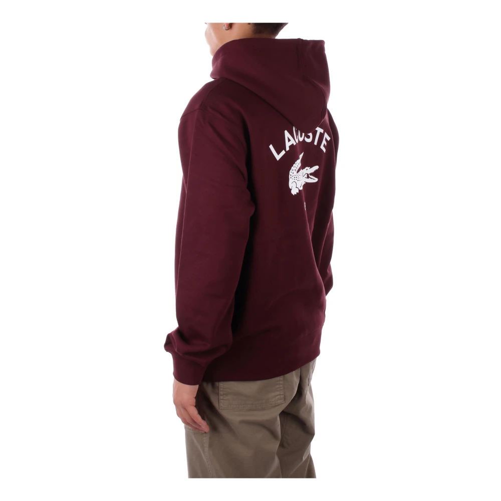 Lacoste Bordeaux Hoodie Live Sweater Red Heren