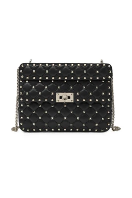 Rockstud Quilted Läder Axelväska