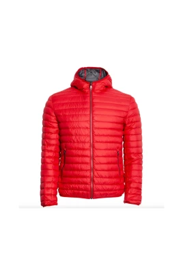 Röd Polyester Huva Jacka