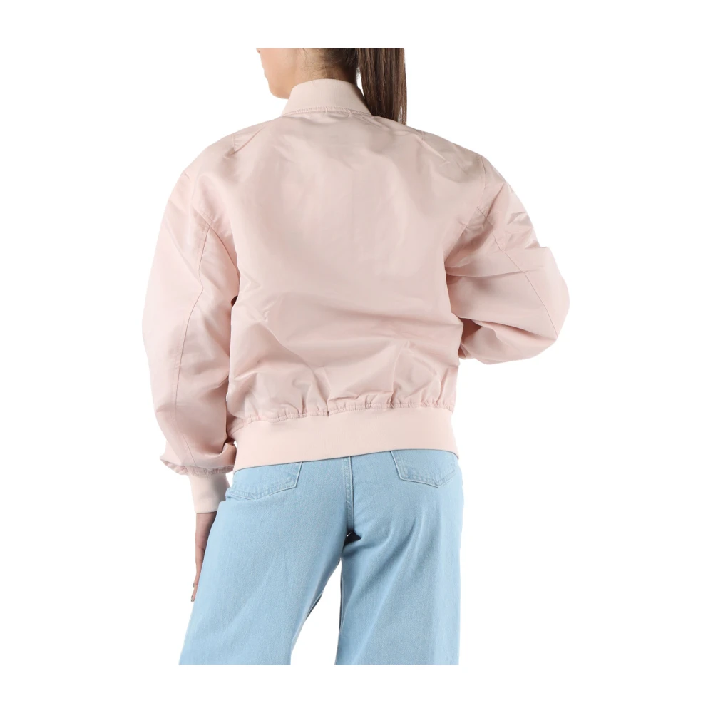 Calvin Klein Jeans Bomberjack van technische stof met logopatch Pink Dames