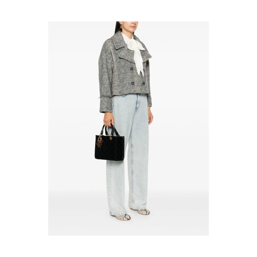 Elisabetta Franchi Zwarte Logo Omslagtas Black Dames