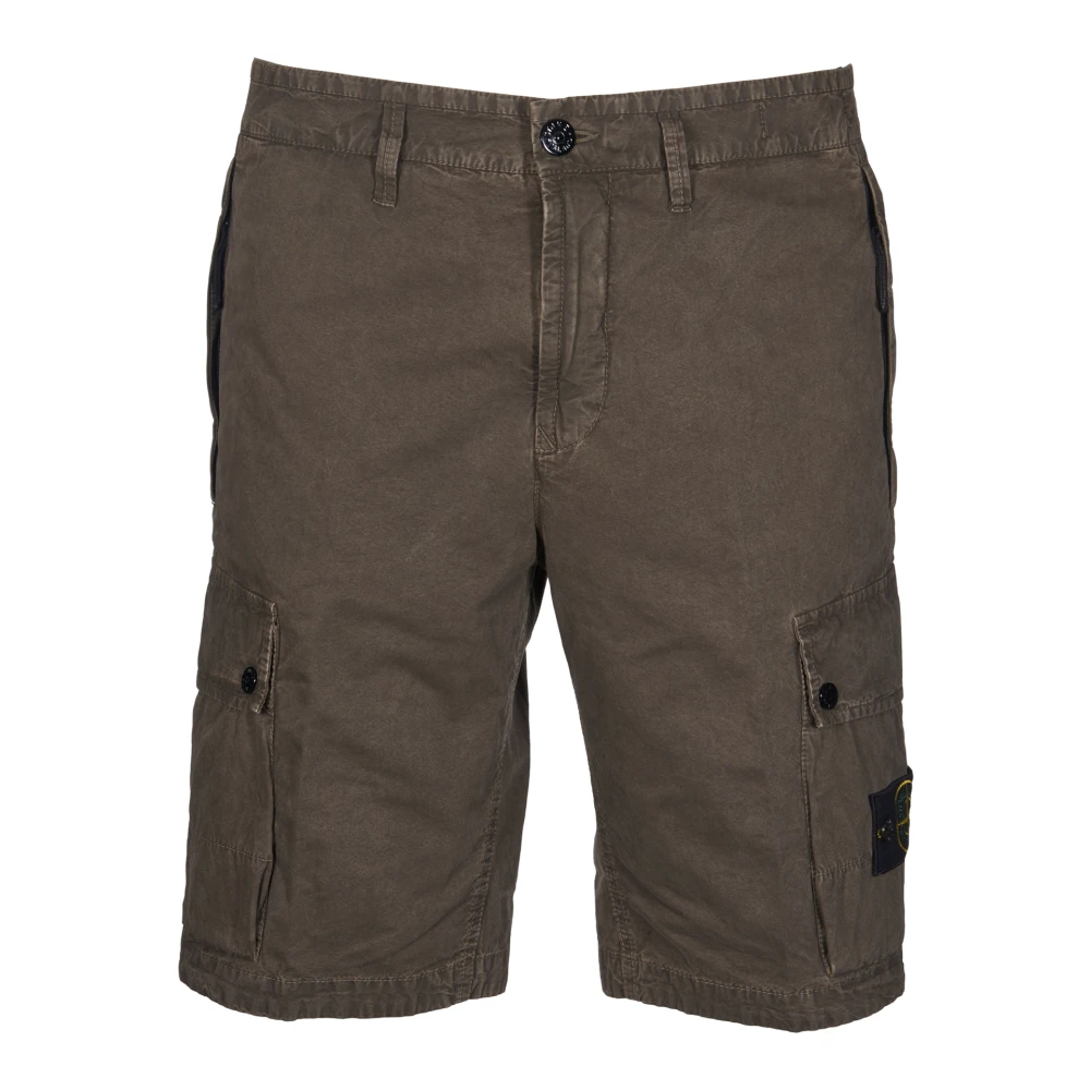 Stone Island Groene Casual Shorts Green Heren