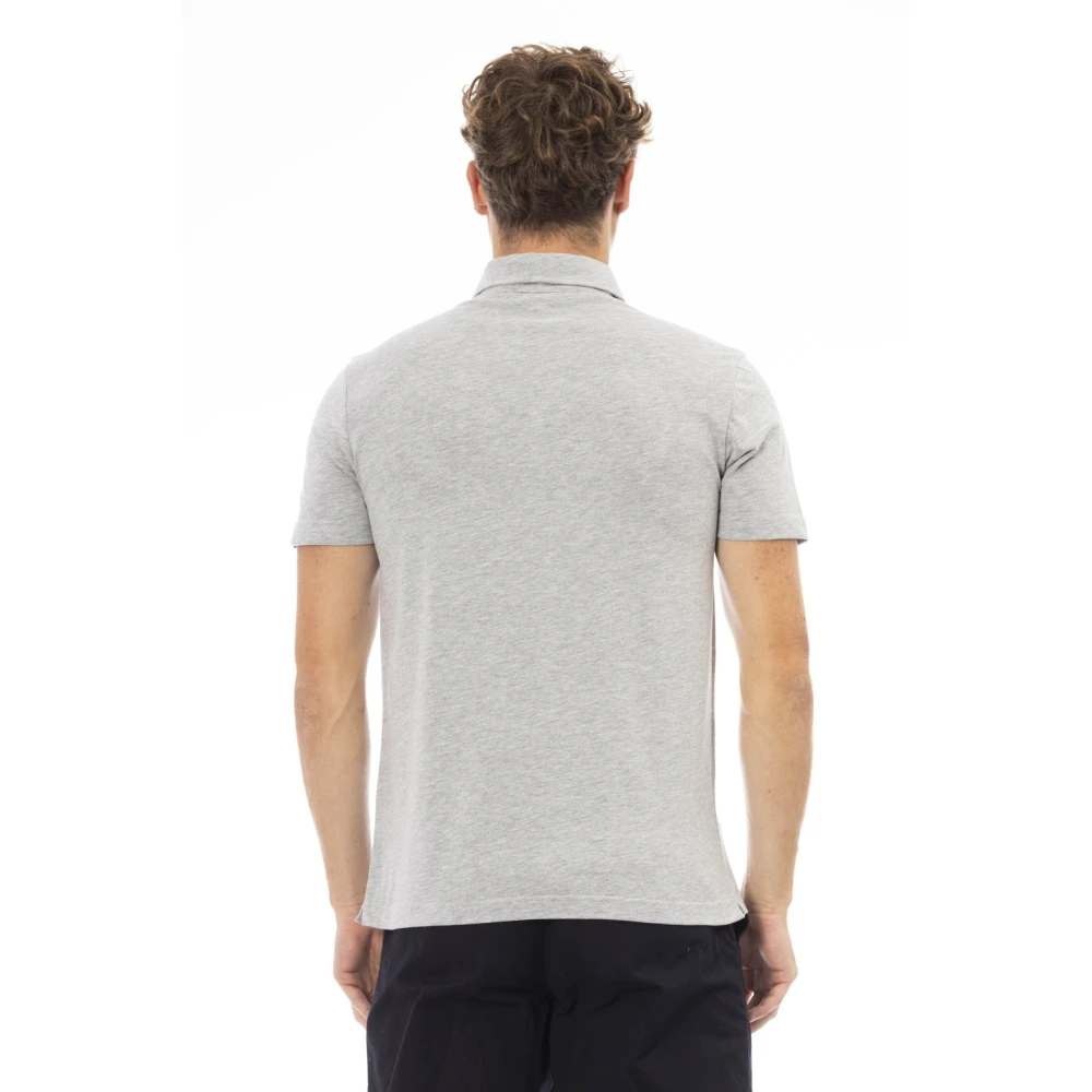 Baldinini Geborduurde Logo Polo Shirts Gray Heren