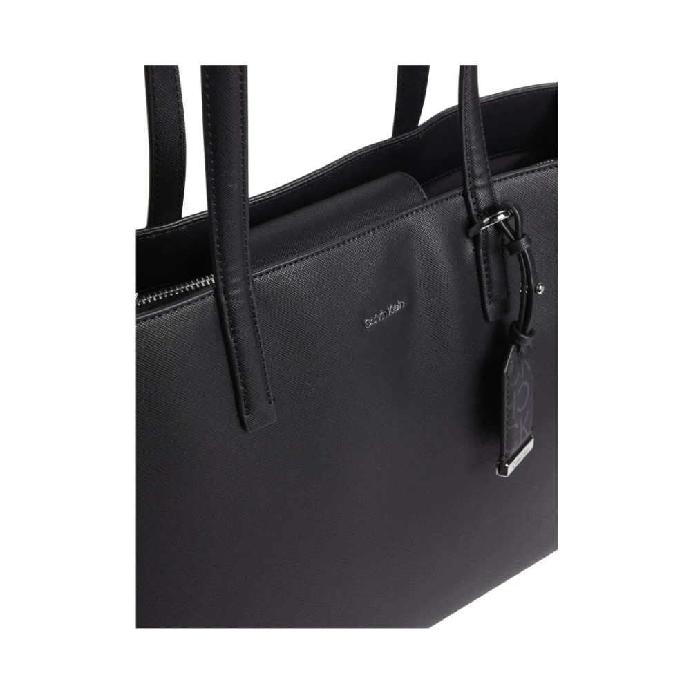 Calvin Klein Zwarte Medium Shopper Handtas Black Dames