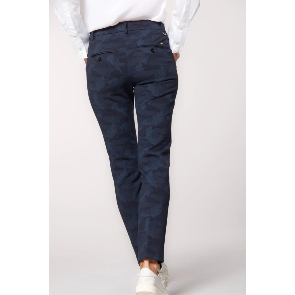 Mason's Camouflage Slim Chino Broek Blue Dames