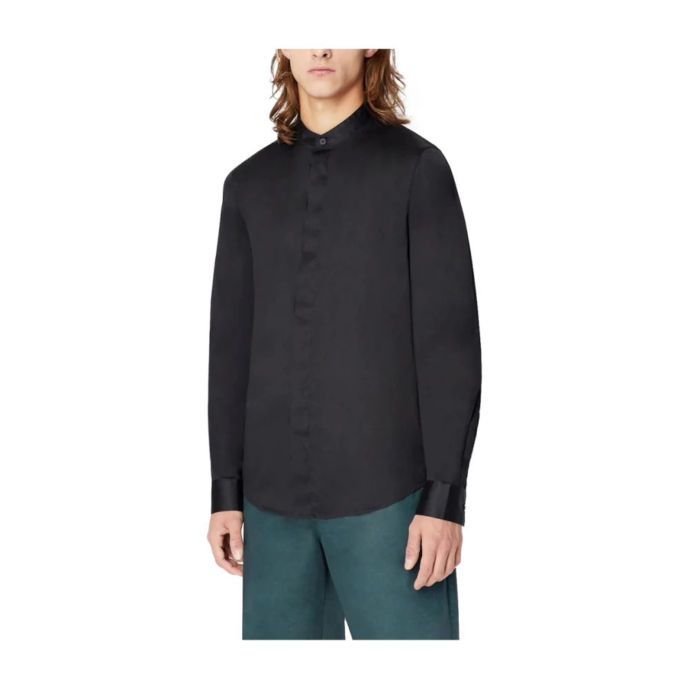 Armani Exchange Svart klassisk skjorta Black, Herr