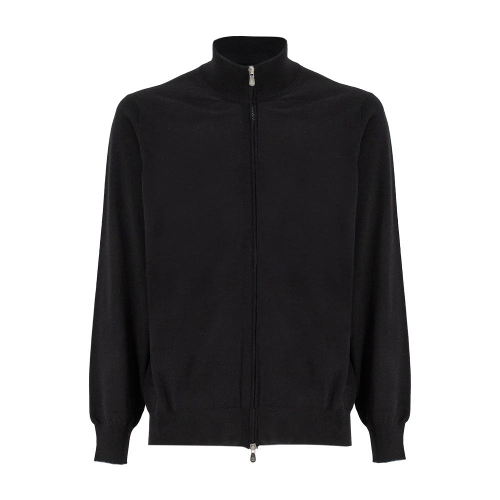 BRUNELLO CUCINELLI Gestructureerde Rits Cardigan Black Heren