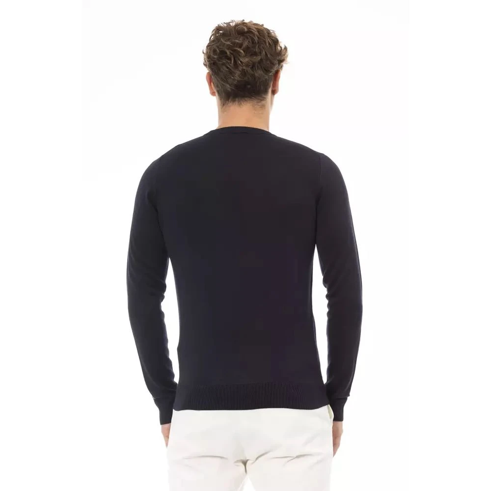 Baldinini Cashmere Blend Trui met Ronde Hals Blue Heren