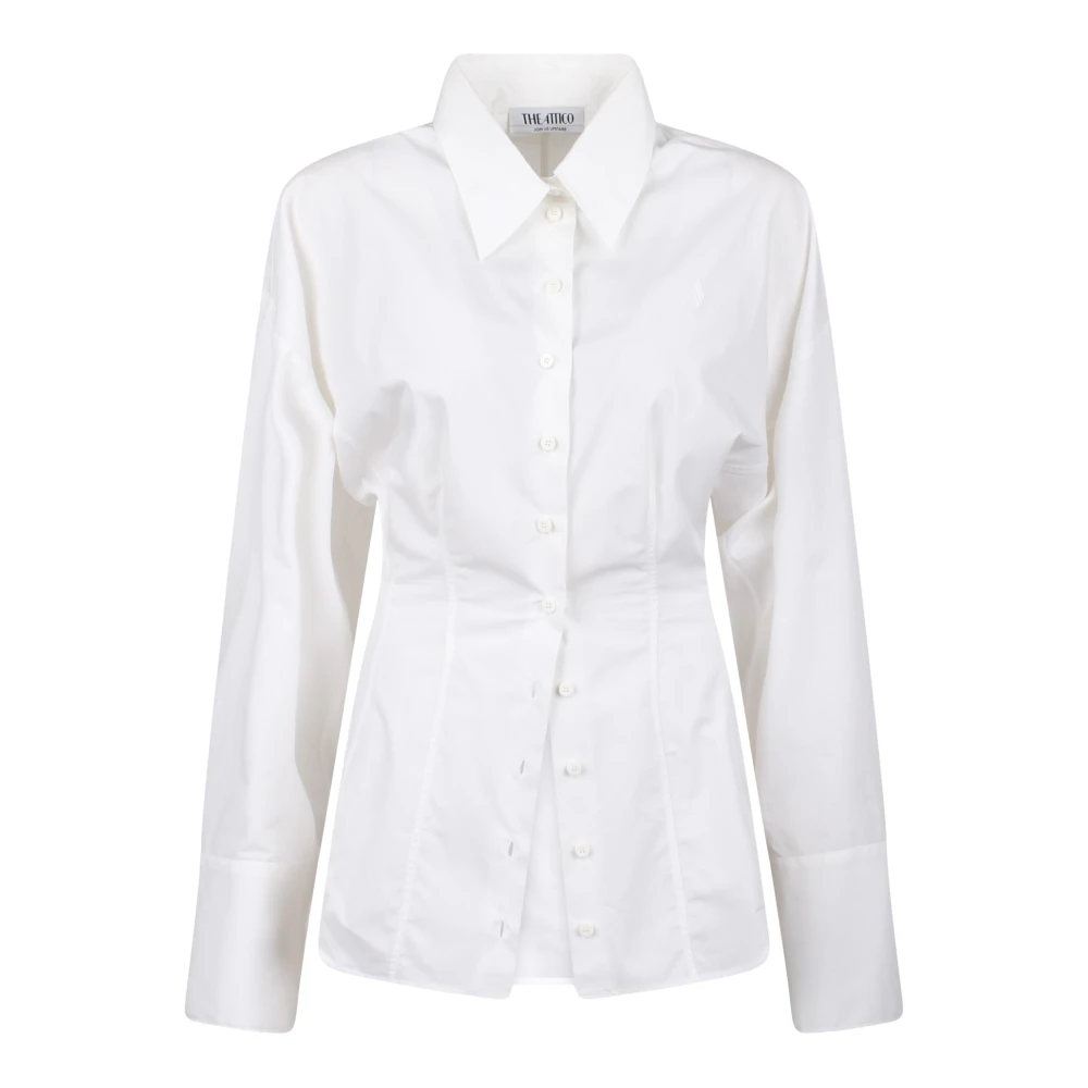 The Attico Poplin overhemd met geborduurd logo White Dames