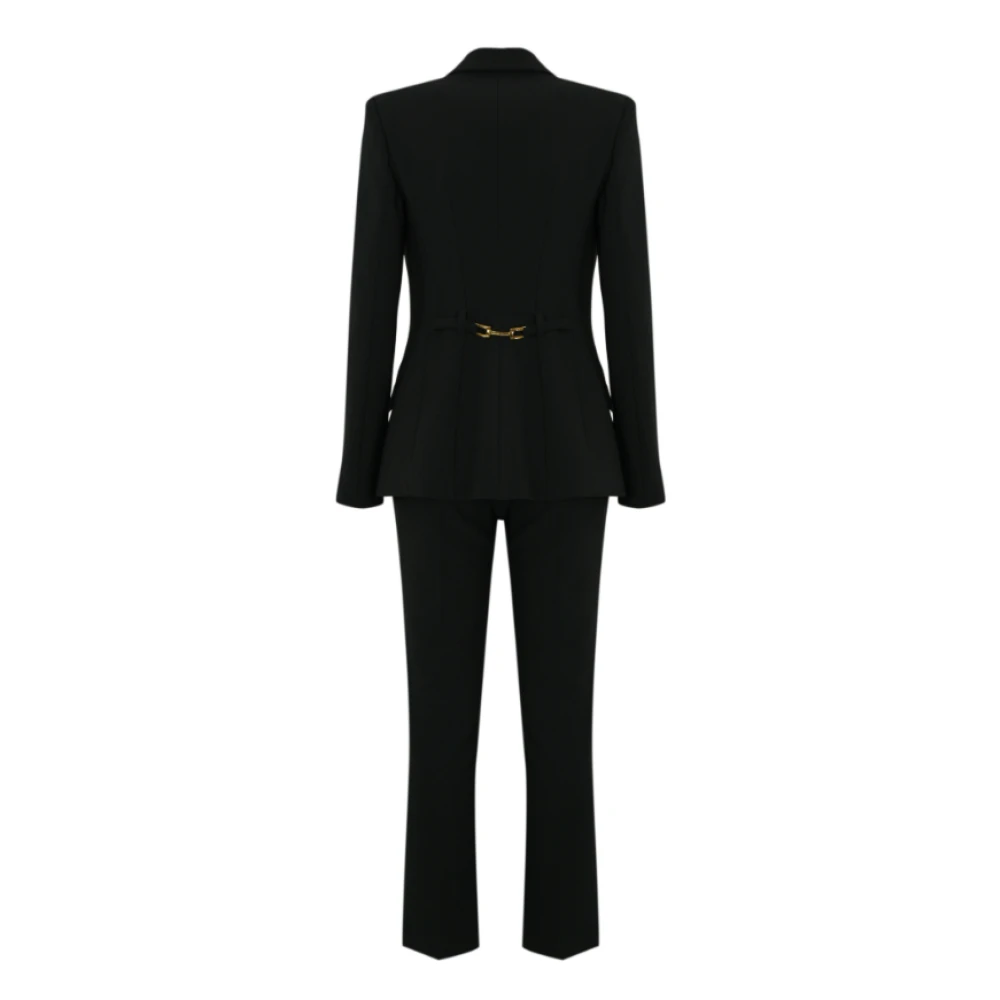 Elisabetta Franchi Zwart Stretch Crêpe Pak Flare Zoom Black Dames