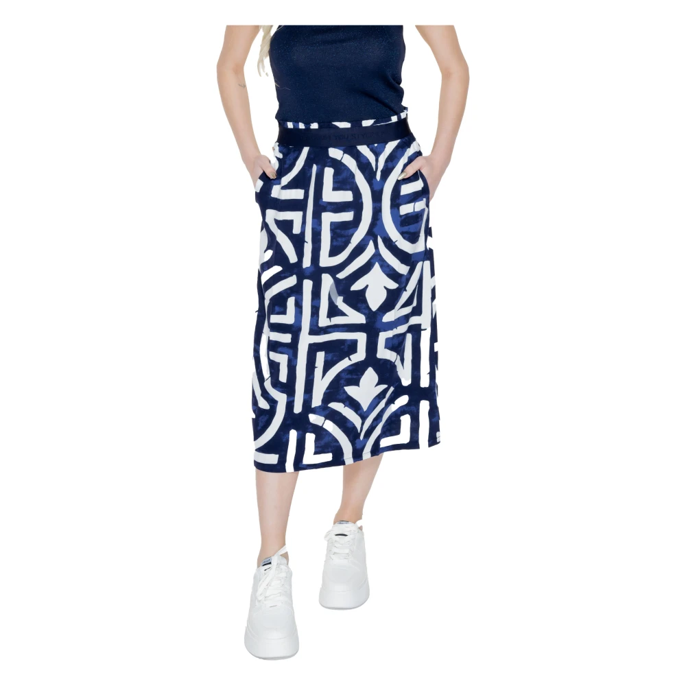 Street One Gedrukte viscose rok in blauw Blue Dames