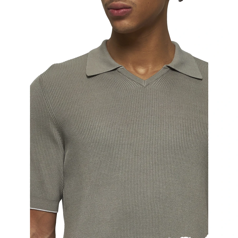 BRUNELLO CUCINELLI Groen Poloshirt met Contrasterende Manchetten Green Heren