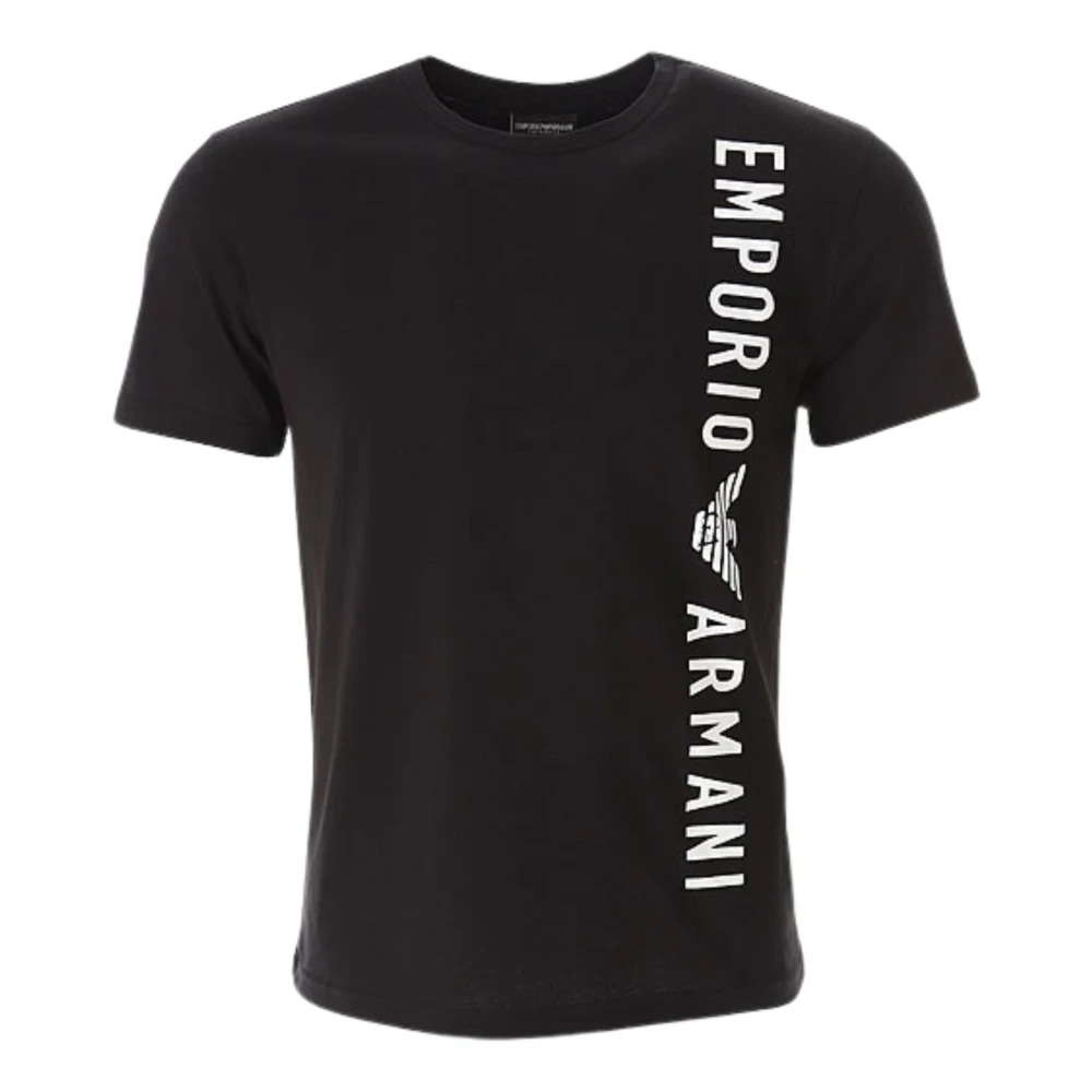 Emporio Armani EA7 Zwart Katoenen Logo T-shirt Black Heren