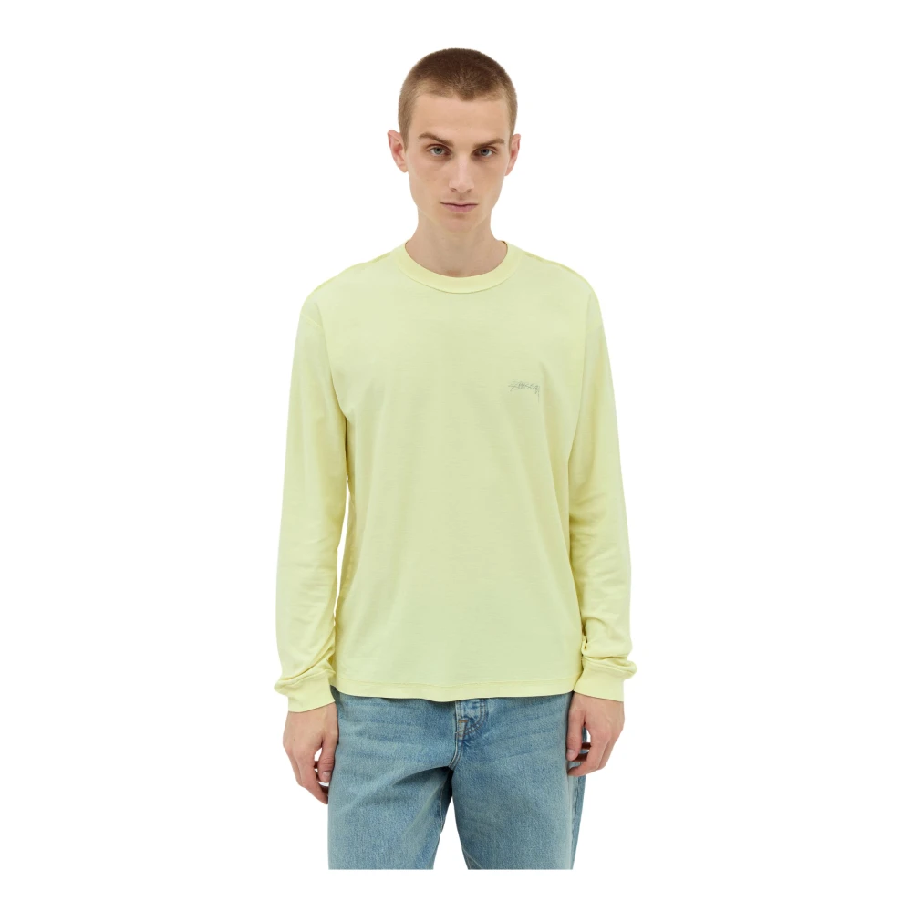 Stüssy Comfortabele Katoenen Lazy T-Shirt Yellow Heren