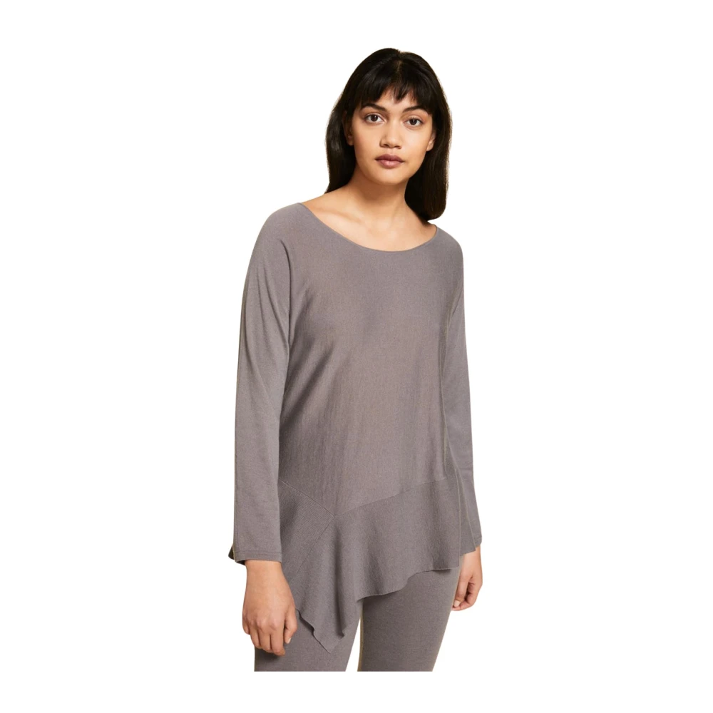 Marina Rinaldi Stijlvolle Gebreide Top Gray Dames