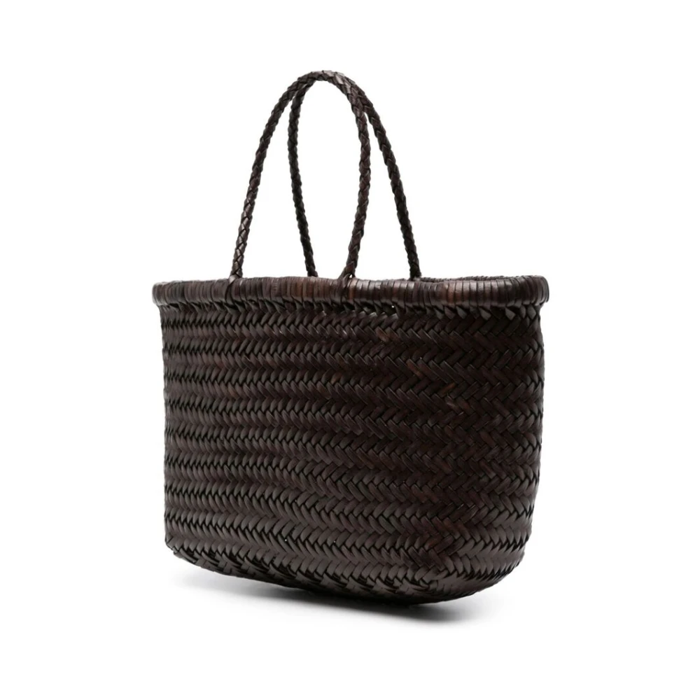 Dragon Diffusion Bruin Leren Geweven Tote Tas Brown Dames