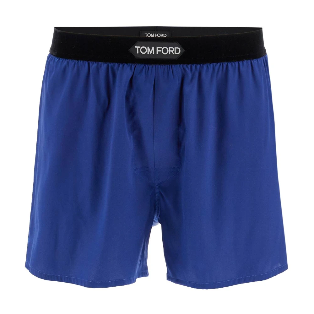 Tom Ford Zijden Boxershorts Blue Heren