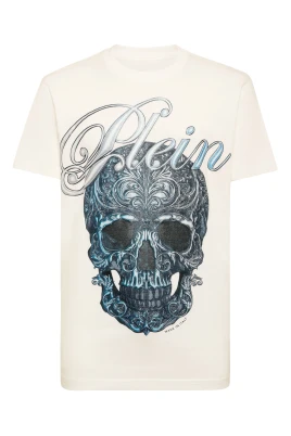 Round Neck T-Shirt Gradient Skull