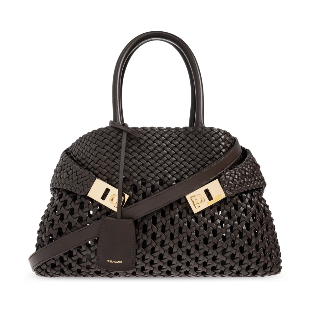 Ferragamo Kvinno Brun Väskor Dam, One Size, Bomull, Hug Handbag