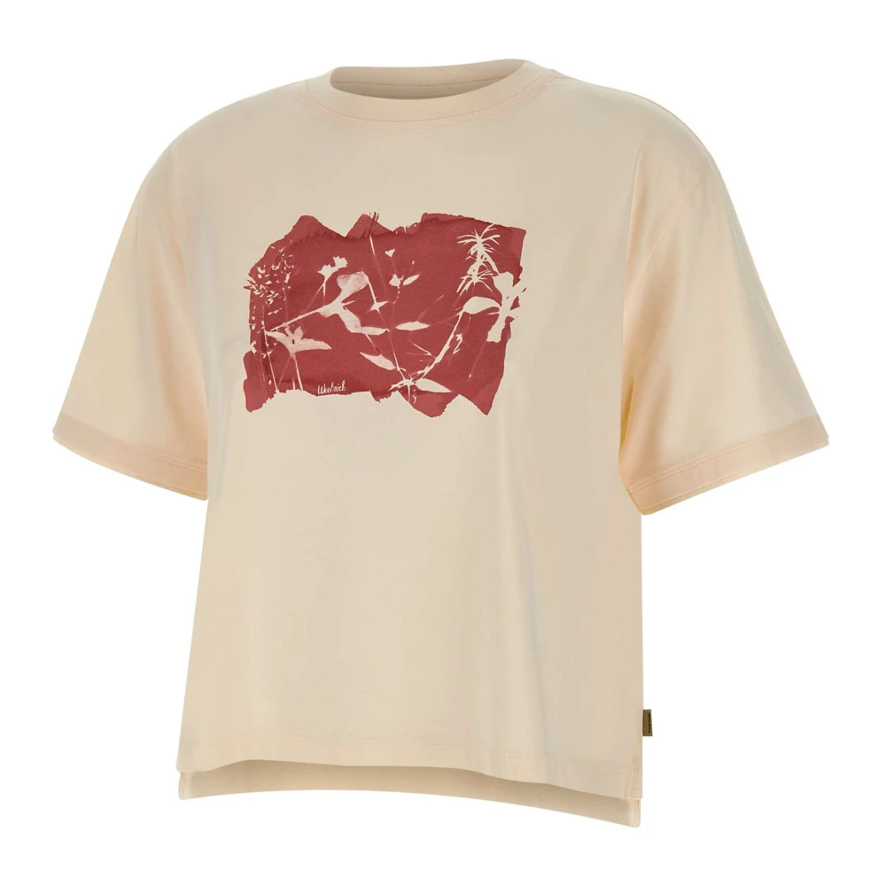 Woolrich Grafische Tee Beige T-shirt Polos Beige Dames