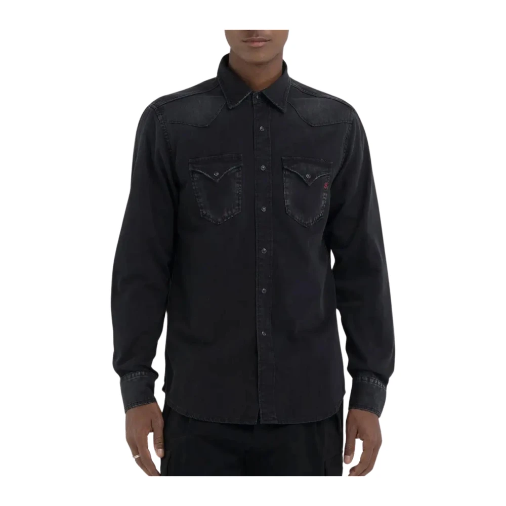 Replay Zwart Delav Shirt Model M4023.000.15470B Black Heren