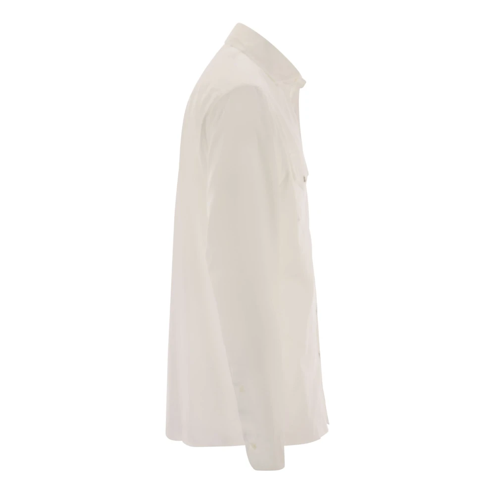 BRUNELLO CUCINELLI Casual katoenen overhemd met westerse details White Heren
